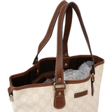 Gucci Monogram GG Beige Canvas Tote Shoulder Bag