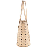 MCM Monogram Visetos Rabbit Print Studs Liz Reversible Shopper Shoulder Bag