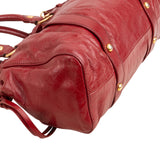 Miu Miu Vitello Lux Leather Gathered Satchel Handbag