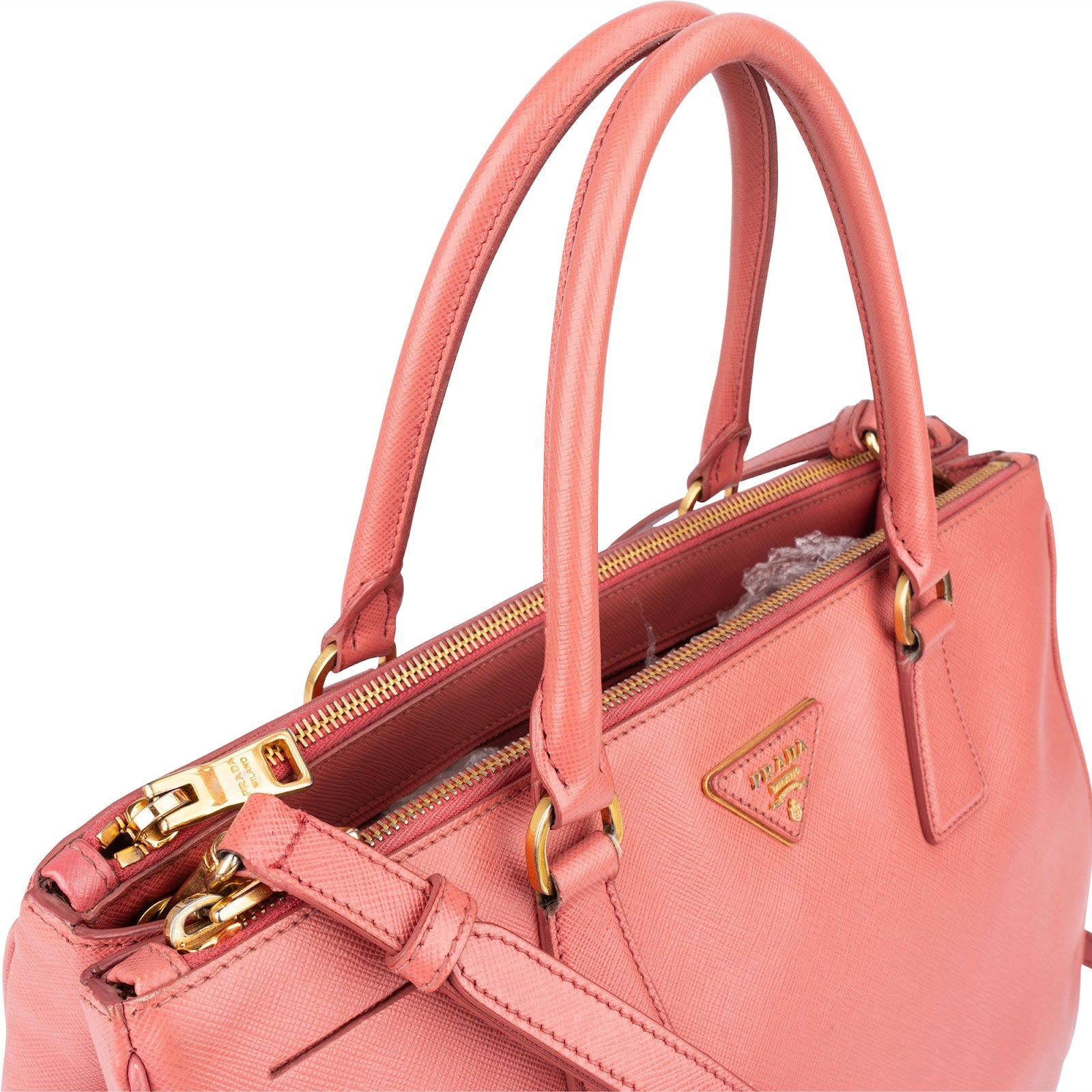 Prada Pink Saffiano Leather Galleria Handbag - vintageandkickz
