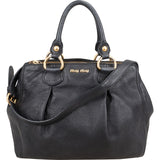 Miu Miu Vitello Daino Leather Tote Hobo Handbag