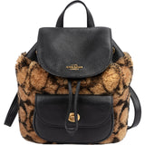 Coach CC Print Shearling X Jennifer Lopez Rucksack Backpack