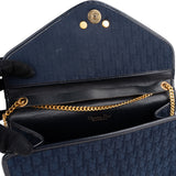 Christian Dior Blue Oblique Monogram Single Enevelope Flap Shoulder Bag