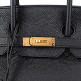 Hermès Noir Veau Togo Leather Gold Birkin 35 Handbag