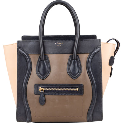 Céline Tricolor Leather Luggage Handbag - vintageandkickz