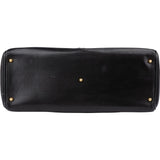 Gucci Black Leather Double Pocket Bamboo Handle Handbag