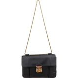 Chloé Black Leather Elsie Turnlock Crossbody Bag