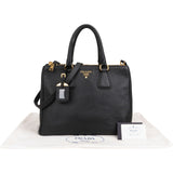 Prada Black Vitello Daino Leather Phenix Tote Handbag