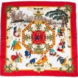 Hermès Joies d'Hiver Silk Carre 90 Scarf Tuch