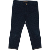 Louis Vuitton Navy Cotton Monogram Mini Lin Denim Leather Ends Woman Pants (FR40)