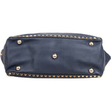 Valentino Garavani Navy Calfskin Large Rockstud Shopper Shoulder Bag