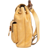 Gucci Suede Bamboo Drawstring Backpack
