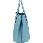 Prada Blue Saffiano Leather Double Handbag - vintageandkickz