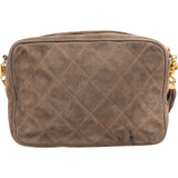 Chanel Quilted Suede Tassel Camera Crossbody Bag