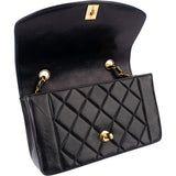 Chanel Quilted Lambskin 24K Gold Small Diana Single Flap Crossbody Bag