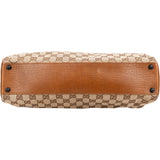 Gucci Monogram Canvas GG Bamboo Frame Top Handbag