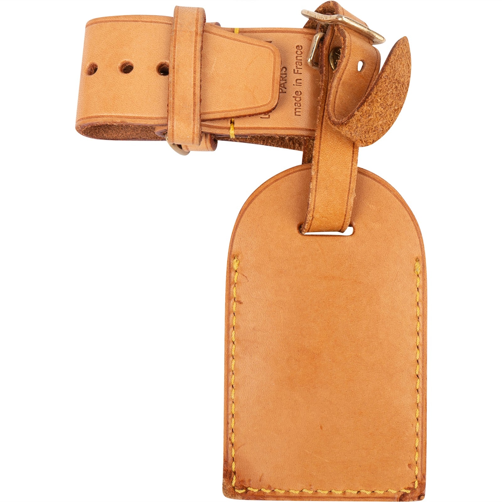 [🔄️B21 / F27] Louis Vuitton Vachetta Leather Luggage Tag - vintageandkickz
