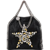 Stella McCartney Shaggy Falabella Crystal Star Mini Fold Over Tote Crossbody Bag