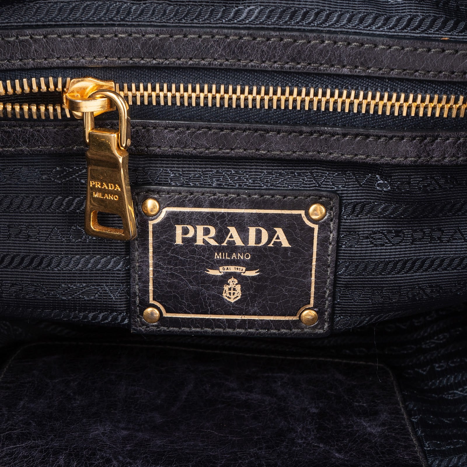 Prada Black Vitello Leather City Handbag - vintageandkickz