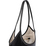 Miu Miu Smooth Leather Stitched Emblem Tote Shoulder Bag
