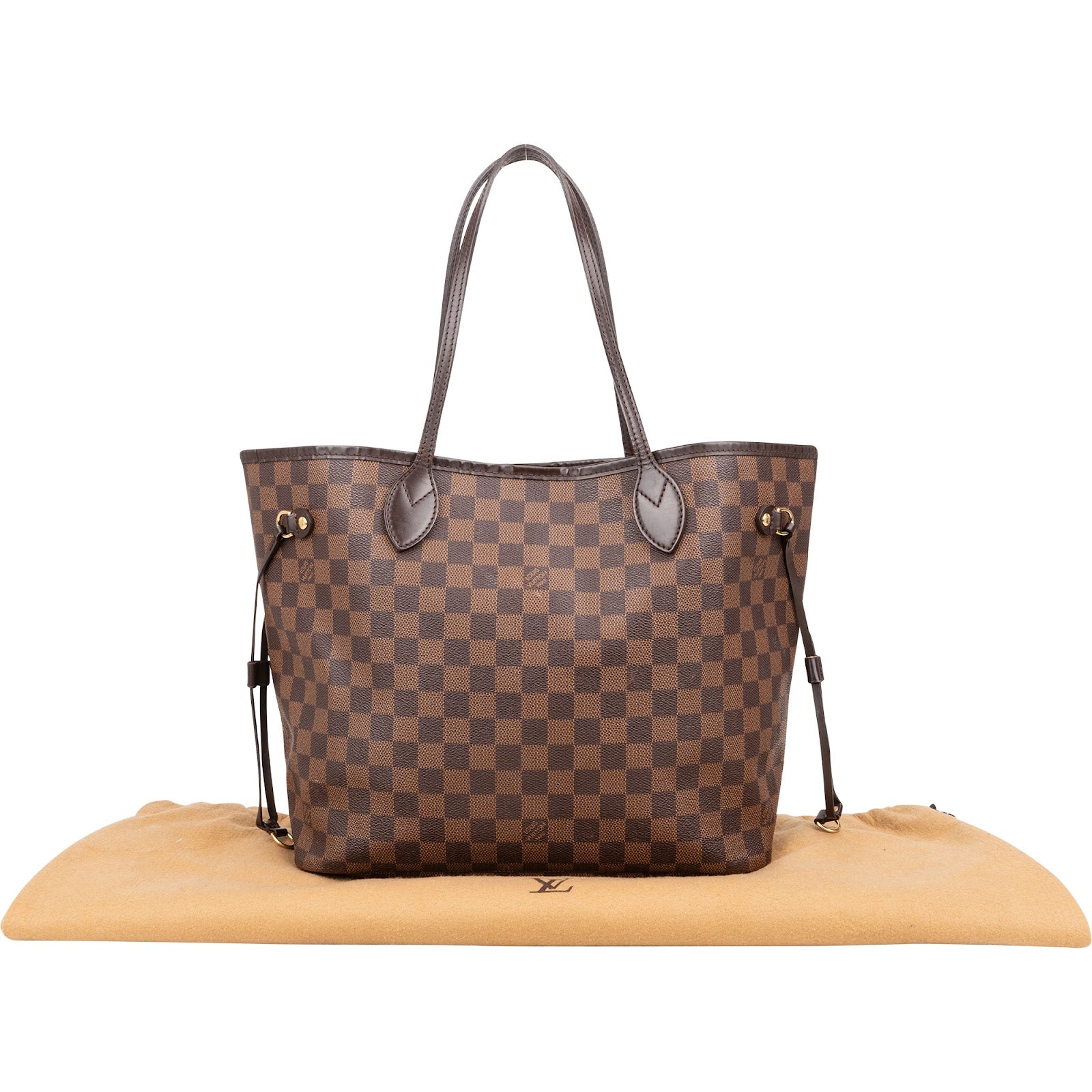 Louis Vuitton Monogram Damier Ebene Neverfull MM Shoulder Bag - vintageandkickz