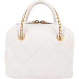 Chanel Quilted Lambskin CC Chanel19 Top Handle Bowling Handbag