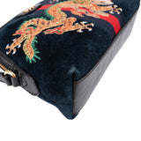 Gucci Suede Ophidia GG Embroidered Dragon Crossbody Bag