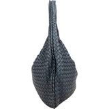 Bottega Veneta Blue Intrecciato Quilted Leather Belly Shoulder Bag