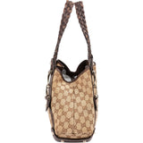 Gucci Monogram GG Canvas Babouska Indy Horsebit Tote Shoulder Bag