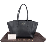 [🔄️B23 / F20] Gucci Grained Leather Swing Tote Crossbody Bag - vintageandkickz