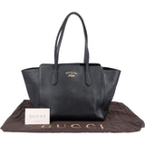 [🔄️B23 / F20] Gucci Grained Leather Swing Tote Crossbody Bag - vintageandkickz