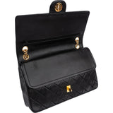 Chanel Quilted Lambskin Medium 24K Gold Double Flap Shoulder Bag