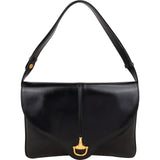 Gucci Black Leather Vintage Horsebit Shoulder Bag