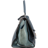 Céline Suede Bicolor Leather Trapeze Handbag