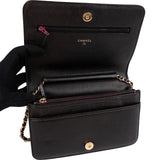 Chanel Quilted Caviar Leather Wallet On Chain Boy Crossbody Bag