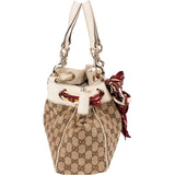 Gucci Monogram GG Canvas Positano Scarf Drawstring Shoulder Bag