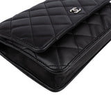 Chanel Quilted Lambskin Palladium Wallet On Chain Crossbody Bag
