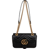 Gucci Chevron Matelassé Leather GG Marmont Small Shoulder Crossbody Bag