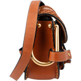 Chloé Brown Braided Leather Hudson Crossbody Bag