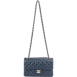 Chanel Quilted Caviar Leather Champagnee Gold Small Double Flap Shoulder Bag