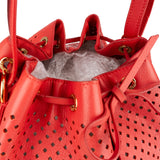Louis Vuitton Limited Cruise Collection Red Perforated Leather Sac Noé Grande Shoulder Bag