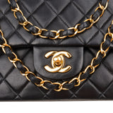 Chanel Quilted Lambskin Medium 24K Gold Double Flap Shoulder Bag