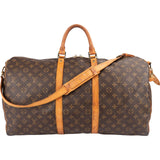 Louis Vuitton Monogram Canvas Keepall 55 Bandoulière Travel Bag