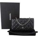 Chanel Quilted Caviar Leather Wallet On Chain Crossbody Bag