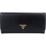 Prada Black Saffiano Leather Continental Wallet