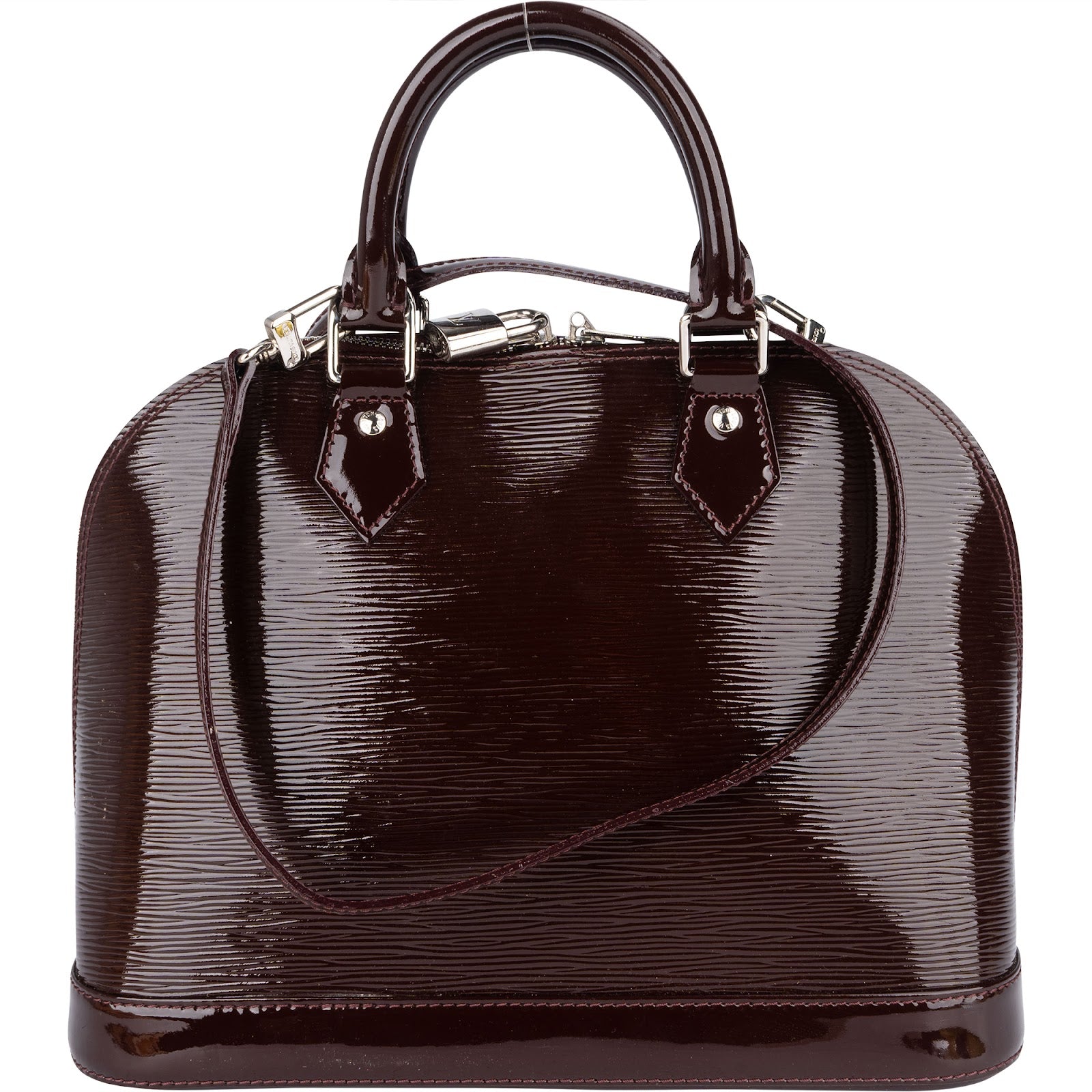 Louis Vuitton Burgundy Vernis Epi Leather Alma PM Handbag - vintageandkickz