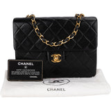 Chanel Quilted Lambskin Rectangular 24K Gold Single Flap Crossbody Bag