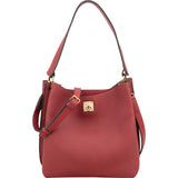 MCM Red Visetos Pebbled Leather Patricia Hobo Crossbody Bag