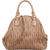 Miu Miu Matelassé Nappa Leather Bowler Hobo Handbag