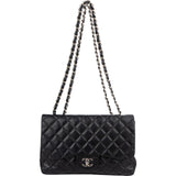 Chanel Quilted Lambskin Palladium Jumbo Single Flap Crossbody Bag